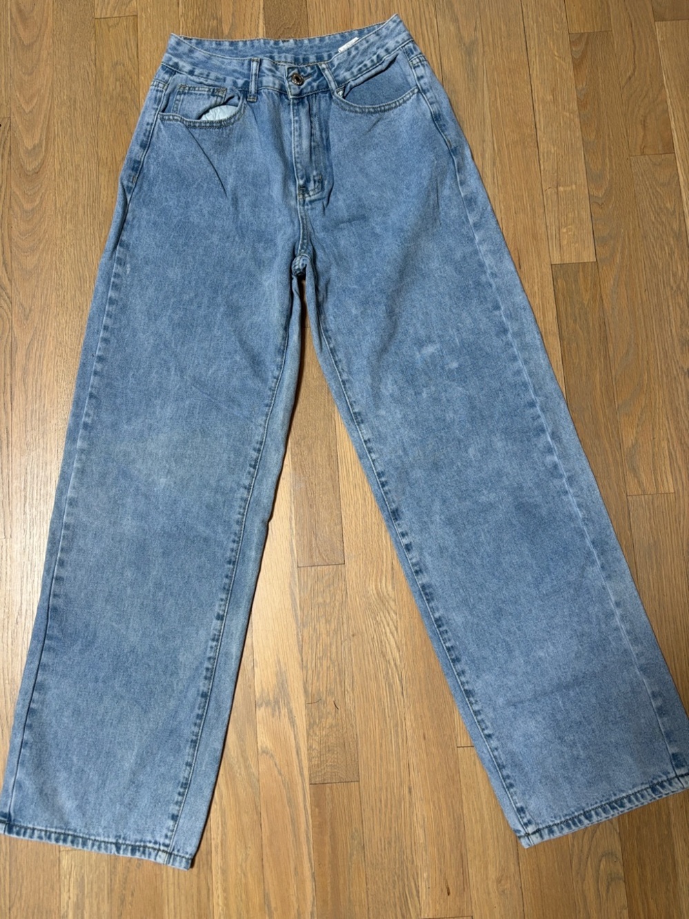 SHEIN Light Blue Wide-Leg Denim Jeans